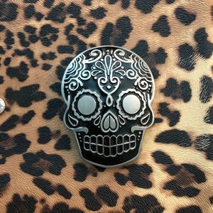 Day of the Dead sugar skull belt buckle